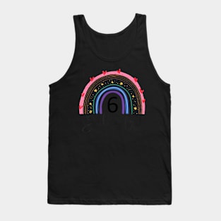 6Th Birthday Rainbow Birthday Countdown 6 Year Old Birthday Tank Top